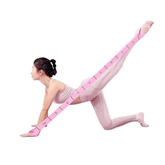 Alt view image 2 of 7 - 11 Loops Stretching band - Yoga, Pilates, Ballet Stretching Band for Flexibility, Leg Stretching, and Exercise - Stretching equipment for Dance and Fitness (11 Grids-Pink)