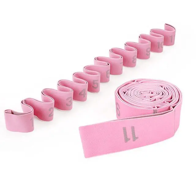 Alt view image 5 of 7 - 11 Loops Stretching band - Yoga, Pilates, Ballet Stretching Band for Flexibility, Leg Stretching, and Exercise - Stretching equipment for Dance and Fitness (11 Grids-Pink)