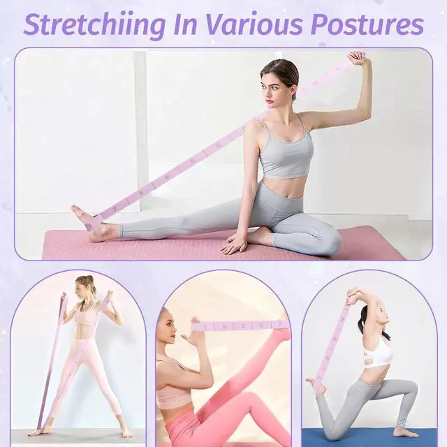 Alt view image 6 of 7 - Stretching Strap with 11 Loops, Stretch Out Straps for Physical Therapy, Yoga, Pilates, Ballet, Versatile Stretch Out Strap for Flexibility, Dance & Home Workouts, Full Body Stretching