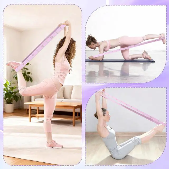 Alt view image 7 of 7 - Stretching Strap with 11 Loops, Stretch Out Straps for Physical Therapy, Yoga, Pilates, Ballet, Versatile Stretch Out Strap for Flexibility, Dance & Home Workouts, Full Body Stretching