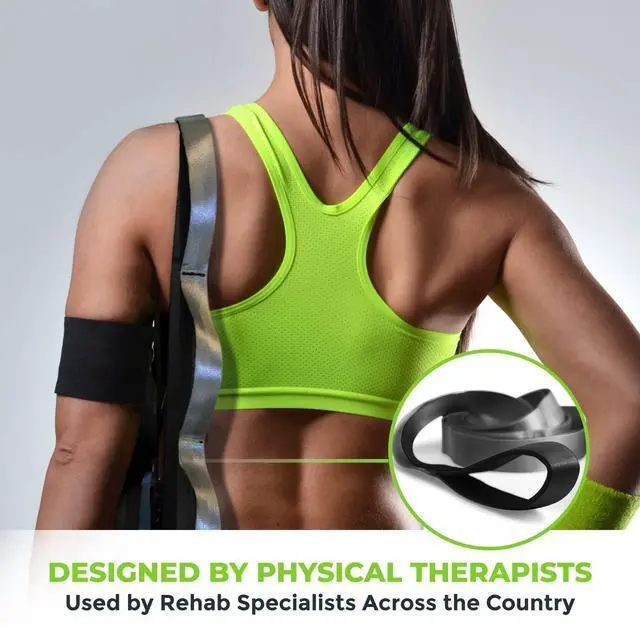 Alt view image 7 of 7 - Stretching Strap for Physical Therapy, 12 Multi-Loop Stretch Strap 1.5" W x 8' L, Neoprene Handles, Physical Therapy Equipment, Yoga Straps for Stretching, Leg Stretcher, (Black/Grey)