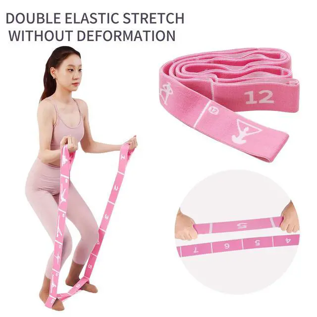 Alt view image 2 of 7 - Yoga Strap with 12 Loops - Multi-Functional Stretch Band for Pilates, Dance, Gymnastics, Physical Therapy, Flexibility & Resistance Training, Ballet, Latin Workouts