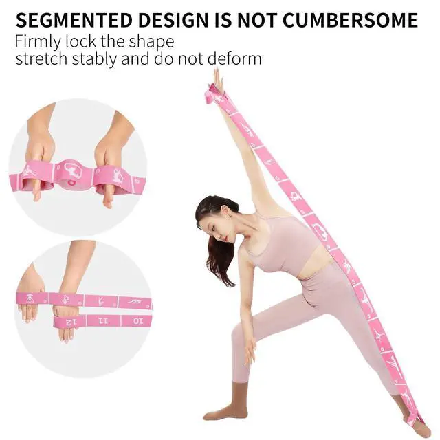 Alt view image 3 of 7 - Yoga Strap with 12 Loops - Multi-Functional Stretch Band for Pilates, Dance, Gymnastics, Physical Therapy, Flexibility & Resistance Training, Ballet, Latin Workouts