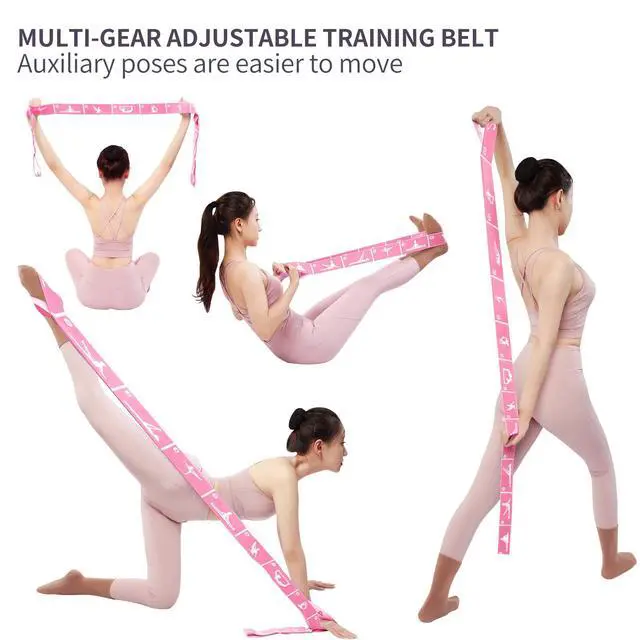 Alt view image 5 of 7 - Yoga Strap with 12 Loops - Multi-Functional Stretch Band for Pilates, Dance, Gymnastics, Physical Therapy, Flexibility & Resistance Training, Ballet, Latin Workouts