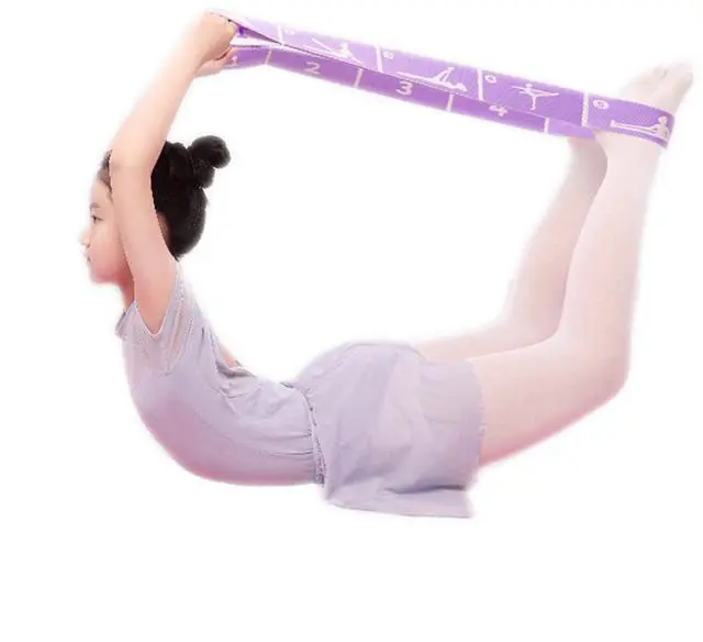 Alt view image 2 of 6 - Adjustable Stretch Strap for Kids, 8-Loop Elastic Resistance Band for Children Gymnastics, Ballet Dance, Yoga, StuffPilates & Flexibility Training, Home Exercise Equipment for Girls
