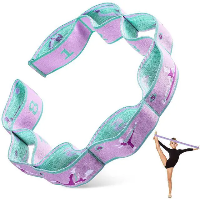 Main image of 1 Pcs Stretch Strap for Kids Elastic Gymnastic Stretching Ballet Dance Band with 8 Loops Adjustable Exercise Training Resistance Strap for Children Stuff Pilates Latin Yoga Equipment (Purple)