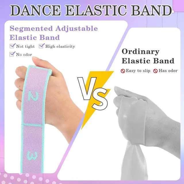 Alt view image 3 of 7 - 1 Pcs Stretch Strap for Kids Elastic Gymnastic Stretching Ballet Dance Band with 8 Loops Adjustable Exercise Training Resistance Strap for Children Stuff Pilates Latin Yoga Equipment (Purple)