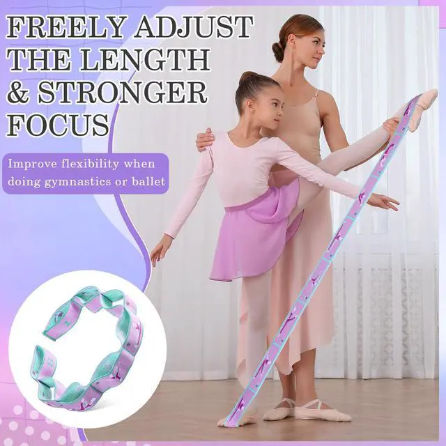 Alt view image 5 of 7 - 1 Pcs Stretch Strap for Kids Elastic Gymnastic Stretching Ballet Dance Band with 8 Loops Adjustable Exercise Training Resistance Strap for Children Stuff Pilates Latin Yoga Equipment (Purple)