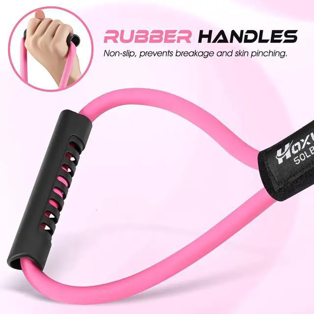 Alt view image 3 of 7 - Resistance Bands, Figure 8 Exercise Bands for Back, 8 Shaped Resistance Bands for Arms, Shoulder, Leg Stretching, Physical Therapy, Yoga, Pilates, Home Gym Workout Equipment for Women Men