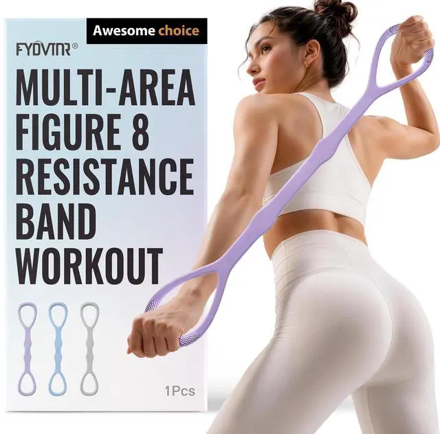 Main image of Upgraded Figure 8 Resistance Bands, Resistance Bands for Arms & Full Body Workout, Stretch Resistance Band with Handles for Yoga, Pilates, Toning, Home Fitness & Physical Therapy