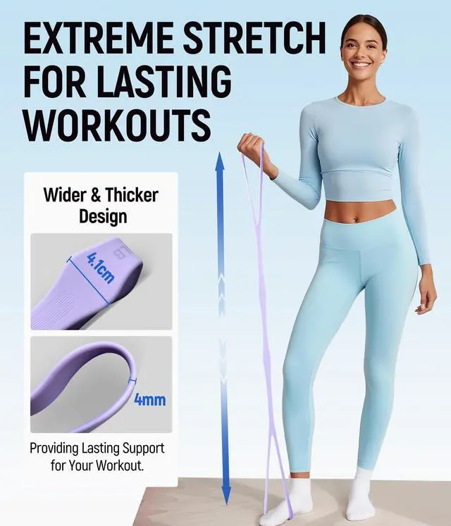 Alt view image 5 of 7 - Upgraded Figure 8 Resistance Bands, Resistance Bands for Arms & Full Body Workout, Stretch Resistance Band with Handles for Yoga, Pilates, Toning, Home Fitness & Physical Therapy