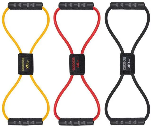 Main image of Figure 8 Resistance Bands with Handles for Women Men, Exercise Bands for Back, 8 Shaped Resistance Bands for Arms, Shoulder, Leg Stretching, Physical Therapy, Yoga, Pilates, Home Gym Workout Equipment