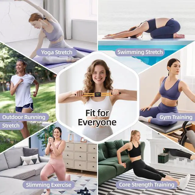 Alt view image 5 of 7 - Figure 8 Resistance Bands with Handles for Women Men, Exercise Bands for Back, 8 Shaped Resistance Bands for Arms, Shoulder, Leg Stretching, Physical Therapy, Yoga, Pilates, Home Gym Workout Equipment