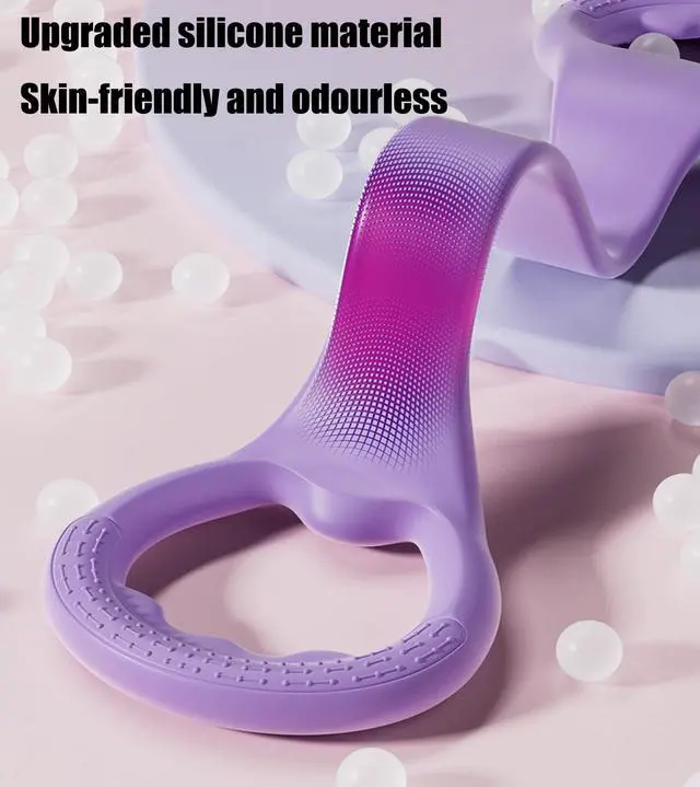 Alt view image 4 of 7 - Figure 8 Resistance Band - Figure 8 Resistance Bands with Handles - 20LB Exercise Bands for Women & Men - Yoga Stretching Belt (Purple)