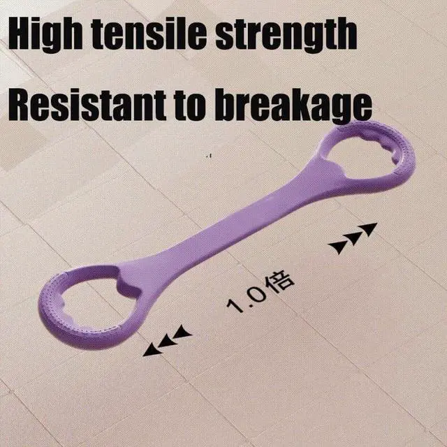 Alt view image 7 of 7 - Figure 8 Resistance Band - Figure 8 Resistance Bands with Handles - 20LB Exercise Bands for Women & Men - Yoga Stretching Belt (Purple)