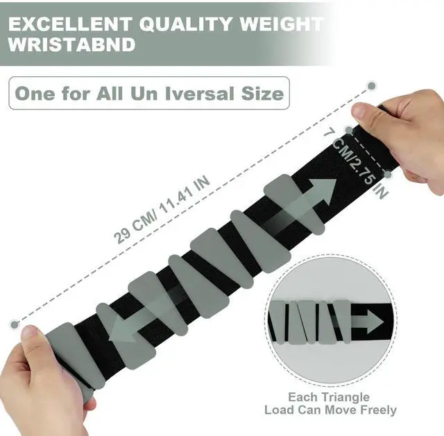 Alt view image 2 of 7 - Wrist Weights Set of 2, Adjustable Silicone Workout Weights for Women and Men, Wearable Ankle/Wrist Weights Suitable for Yoga, Dance, Pilates, Pool Exercises and Jogging, 2lb