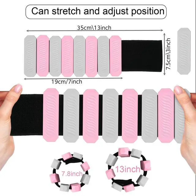 Alt view image 2 of 6 - Ankle and Wrist Weights for Women, Adjustable Weights Set of 2 (1Lb Each), for Walking, Yoga, Dance, Gym (pink-white)