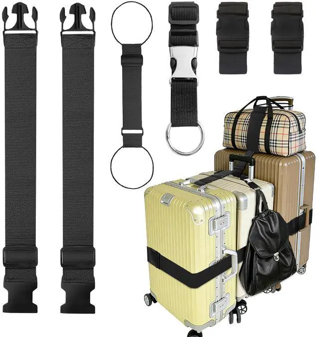 Main image of 6PCS Luggage Straps for Suitcases, Adjustable Elastic Bungee Strap, Connect Up to 3 Suitcases, Luggage Connector Strap for Extra Bags, Travel Essentials for Carry-On and Backpacks