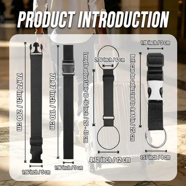 Alt view image 4 of 6 - 6PCS Luggage Straps for Suitcases, Adjustable Elastic Bungee Strap, Connect Up to 3 Suitcases, Luggage Connector Strap for Extra Bags, Travel Essentials for Carry-On and Backpacks