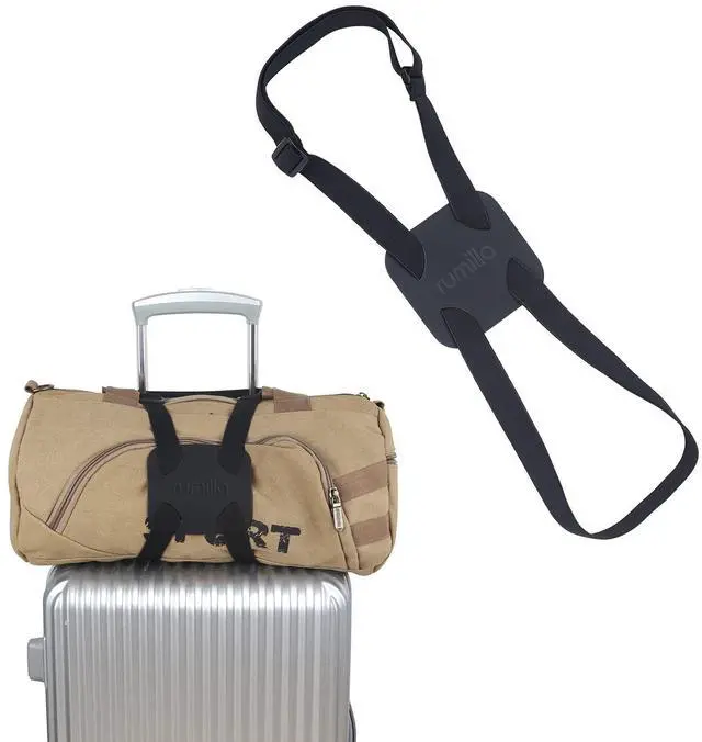Main image of Luggage Straps Bag Bungee Luggage Straps Suitcase Adjustable BeltAdd a Bag Easy to Travel Suitcase Elastic Strap Belt (Black)