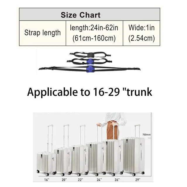 Alt view image 5 of 5 - Luggage Straps Bag Bungee Luggage Straps Suitcase Adjustable BeltAdd a Bag Easy to Travel Suitcase Elastic Strap Belt (Black)