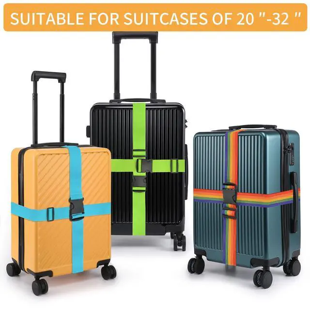 Alt view image 4 of 7 - 4 Pack Luggage Straps 79" Long Belts Keep Suitcase Secure While Traveling, TSA Approved Add a Bag Premium Accessory for Travel Bag Closure (Blue+Orange+Rose Pink+Green)