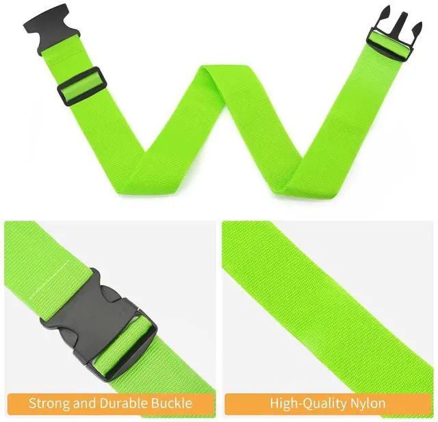 Alt view image 7 of 7 - 4 Pack Luggage Straps 79" Long Belts Keep Suitcase Secure While Traveling, TSA Approved Add a Bag Premium Accessory for Travel Bag Closure (Blue+Orange+Rose Pink+Green)