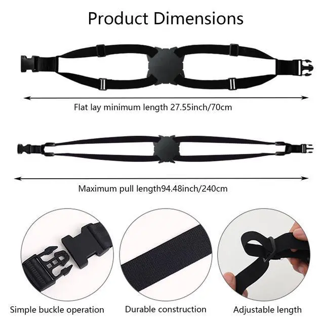 Alt view image 3 of 7 - Luggage Straps Bag Bungee,Luggage Straps for Suitcases,Suitcase Straps,Elastic Strap,Ajustable Elastic Bungee Belt 2 Pack,Add a Bag Easy to Travel Suitcase,Travel Suitcase Bag Accessories.(Black)