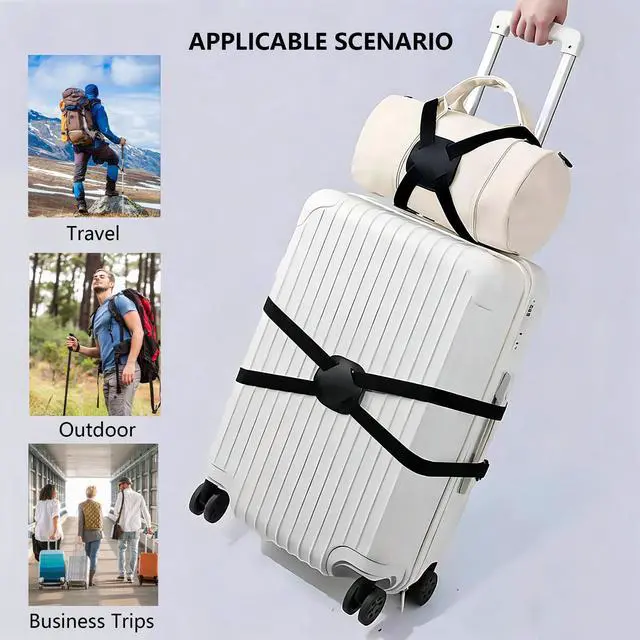 Alt view image 6 of 7 - Luggage Straps Bag Bungee,Luggage Straps for Suitcases,Suitcase Straps,Elastic Strap,Ajustable Elastic Bungee Belt 2 Pack,Add a Bag Easy to Travel Suitcase,Travel Suitcase Bag Accessories.(Black)