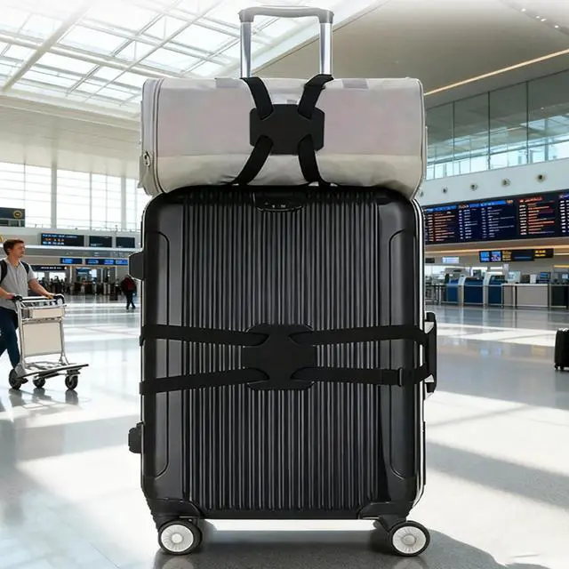 Alt view image 7 of 7 - Luggage Straps Bag Bungee,Luggage Straps for Suitcases,Suitcase Straps,Elastic Strap,Ajustable Elastic Bungee Belt 2 Pack,Add a Bag Easy to Travel Suitcase,Travel Suitcase Bag Accessories.(Black)