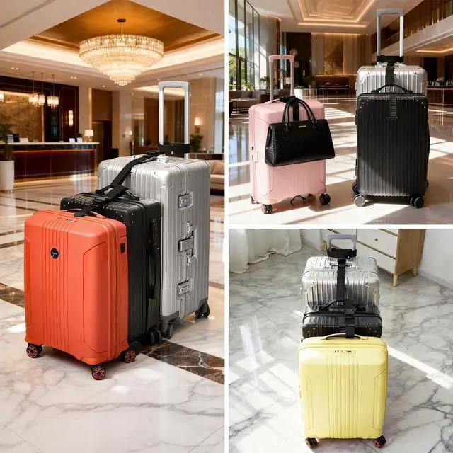Alt view image 7 of 7 - Luggage Connector Straps, Suitcase Straps to Connect 3 Suitcases Add A Bag, Luggage Straps for Suitcases Adjustable Buckle Belt (Black, 2 Pack)