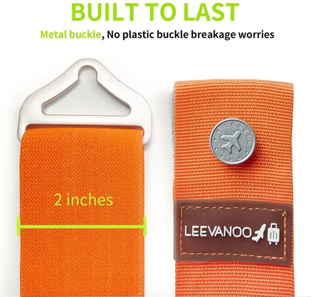 Alt view image 5 of 7 - Luggage Straps for Suitcases Add a Bag Luggage Strap,2-in-1 Travel Belt for Luggage Straps Travel Belt Over Handle for Carry On Bag Adjustable Suitcase Belts Airport Travel Accessories Orange