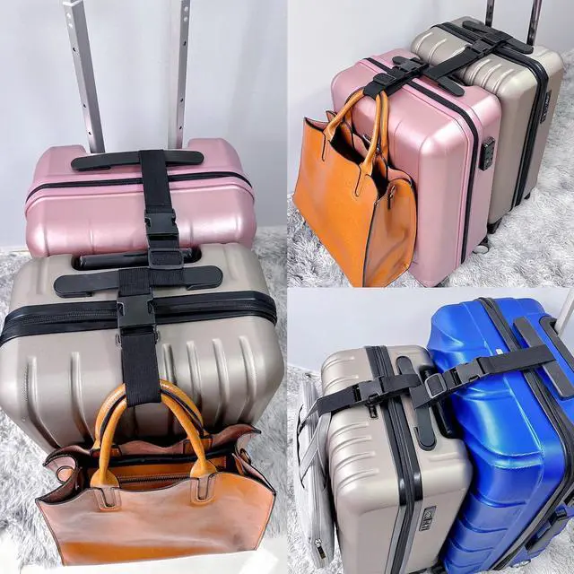 Alt view image 6 of 7 - 2PCS 22 inch Add a Bag Luggage Straps for Suitcase, Adjustable Suitcase Strap, Travel Accessories Travel Attachment for Connecting Two Suitcases or Smaller Packages Together -Black