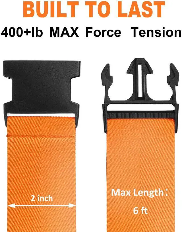 Alt view image 2 of 7 - Luggage Straps for Suitcases TSA Approved Travel Belt 4 Pack (Orange)