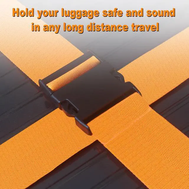 Alt view image 4 of 7 - Luggage Straps for Suitcases TSA Approved Travel Belt 4 Pack (Orange)