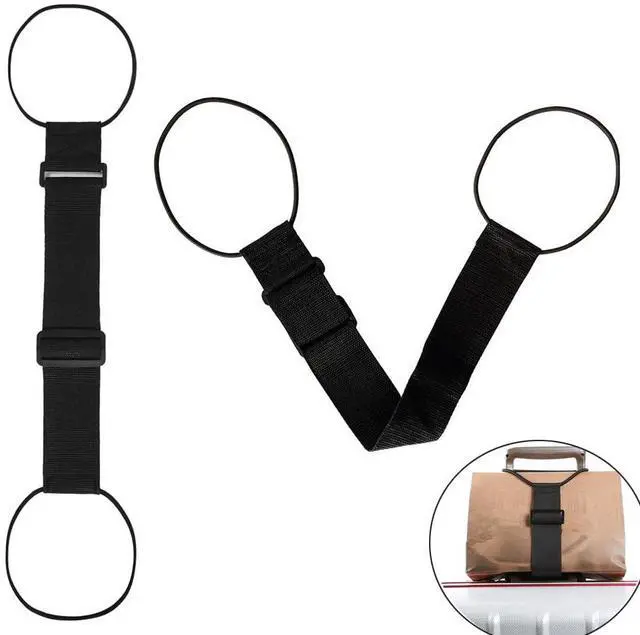 Main image of 2 Pack Luggage Straps for Add a Bag Bungees Lightweight Easy Elastic Wrap Belts for Attaching Extra Bags Purse to Suitcase Handle Handbag Backpack Spinner Carryon Travel Airport