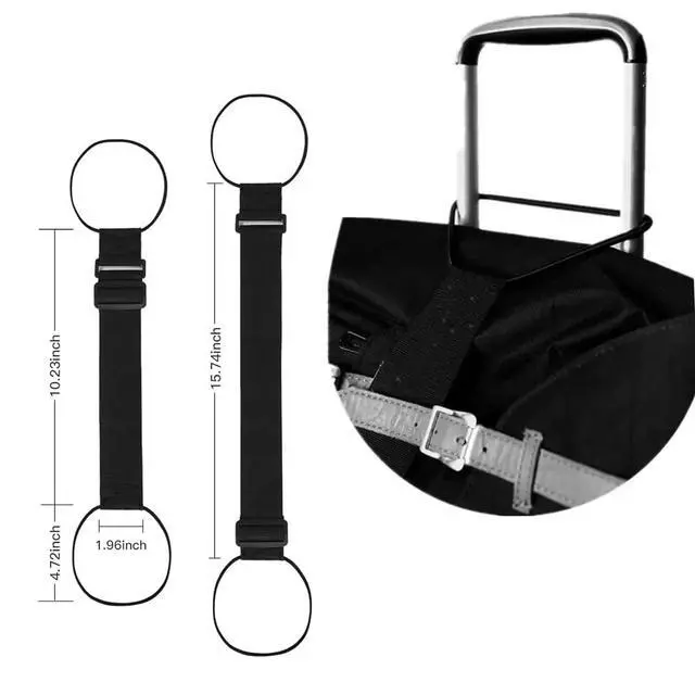 Alt view image 5 of 7 - 2 Pack Luggage Straps for Add a Bag Bungees Lightweight Easy Elastic Wrap Belts for Attaching Extra Bags Purse to Suitcase Handle Handbag Backpack Spinner Carryon Travel Airport