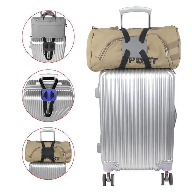 Alt view image 4 of 5 - Bag Bungee for LuggageLuggage Straps Bag Bungees for Add a Bag Easy to Travel Suitcase Elastic Strap BeltEasy Version Grey