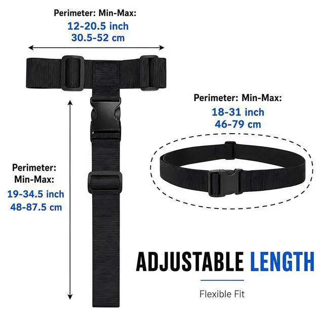 Alt view image 2 of 7 - 2 Pack Luggage Straps for Suitcases, Adjustable Luggage Straps with Buckle Belt to Connect 3 Suitcases, T-Type and Normal Luggage Connector Straps for Family Outings Urban Commuting(Black)