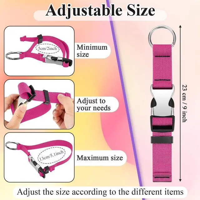 Alt view image 2 of 6 - 3 Pcs Add a Bag Luggage Straps Gripper Heavy Duty Jacket Valises Strap for Travel Belt with Buckle Adjustable Baggage(Purple, Black, Pink)