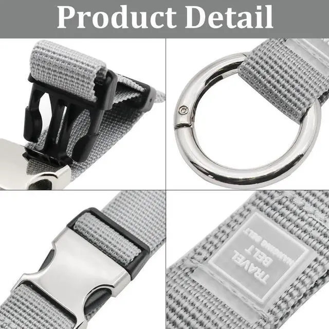 Alt view image 2 of 7 - Add-A-Bag Luggage Strap Jacket Gripper, Luggage Straps Baggage Suitcase Belts Travel Accessories - Make Your Hands Free, Easy to Carry Your Extra Bags, (2X Grey)