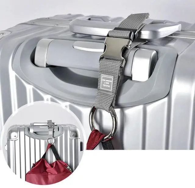 Alt view image 4 of 7 - Add-A-Bag Luggage Strap Jacket Gripper, Luggage Straps Baggage Suitcase Belts Travel Accessories - Make Your Hands Free, Easy to Carry Your Extra Bags, (2X Grey)