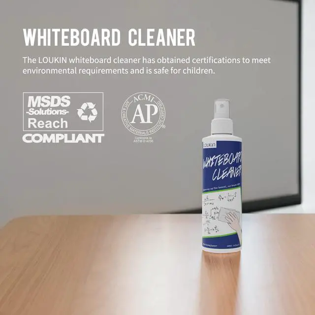 Alt view image 2 of 6 - Non-Toxic Whiteboard Cleaner, 3.4 fl oz Dry Erase Board Cleaner, Low-Odor White board Cleaning Spray, Removes Stubborn Marks from Whiteboards