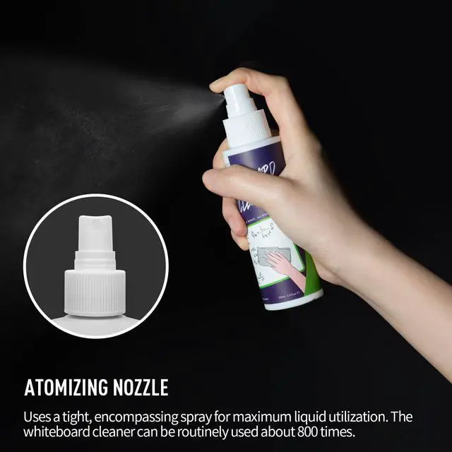 Alt view image 4 of 6 - Non-Toxic Whiteboard Cleaner, 3.4 fl oz Dry Erase Board Cleaner, Low-Odor White board Cleaning Spray, Removes Stubborn Marks from Whiteboards