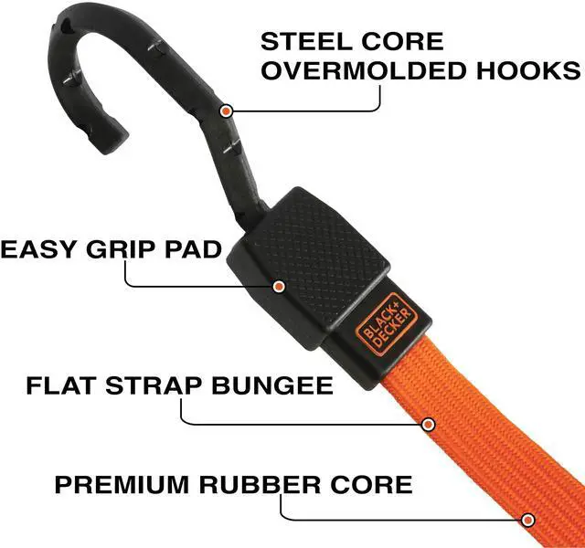 Alt view image 2 of 7 - 24" Flat Bungee Straps, 2-Pack