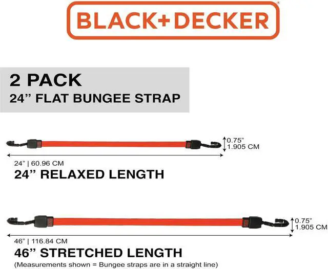 Alt view image 5 of 7 - 24" Flat Bungee Straps, 2-Pack