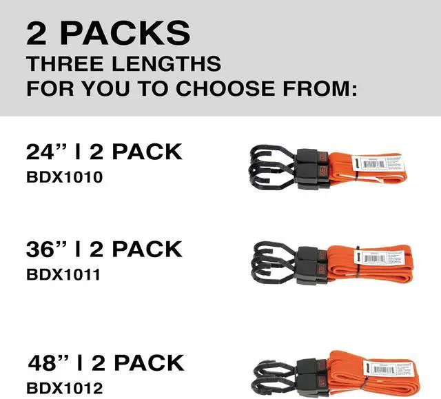 Alt view image 7 of 7 - 24" Flat Bungee Straps, 2-Pack