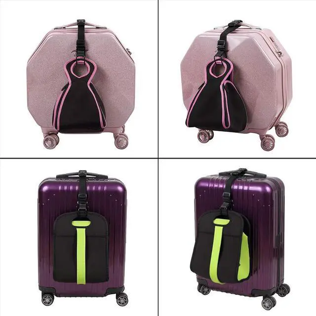 Alt view image 3 of 6 - J Hook Luggage Strap Add a Bag Hook Hanger Strap, Adjustable attaches Briefcase Together (Black-Normal Size)