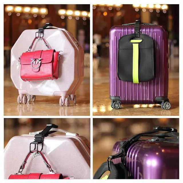 Alt view image 2 of 6 - J Hook Luggage Strap Add a Bag Hook Hanger Strap, Adjustable attaches Briefcase Together (Black-Normal Size)