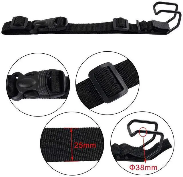 Alt view image 5 of 6 - J Hook Luggage Strap Add a Bag Hook Hanger Strap, Adjustable attaches Briefcase Together (Black-Normal Size)